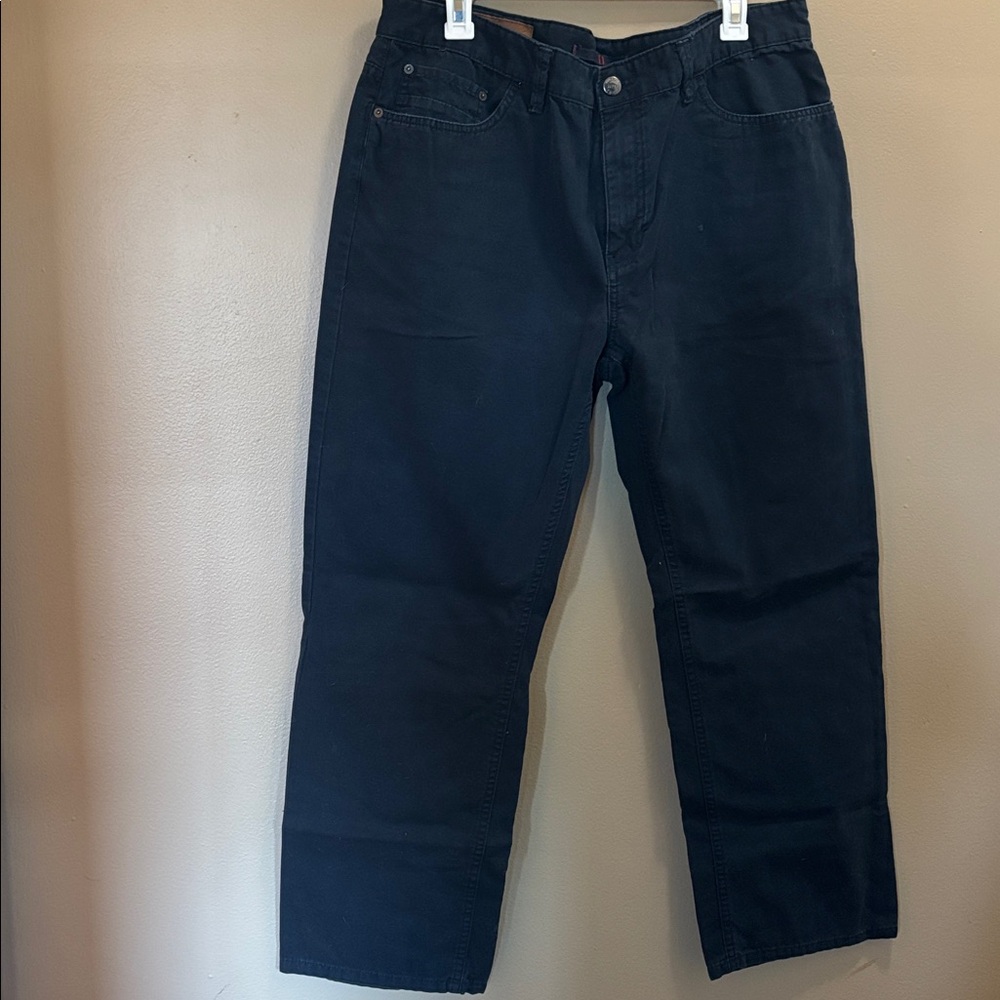 Dark Navy Straight-Leg Pants.